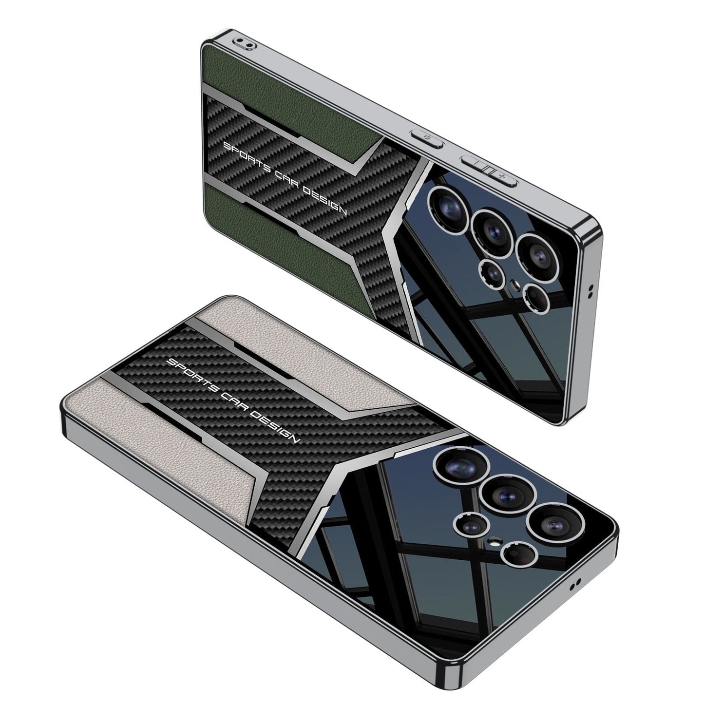 Electroplated Futuristic Faux Leather Case - Samsung