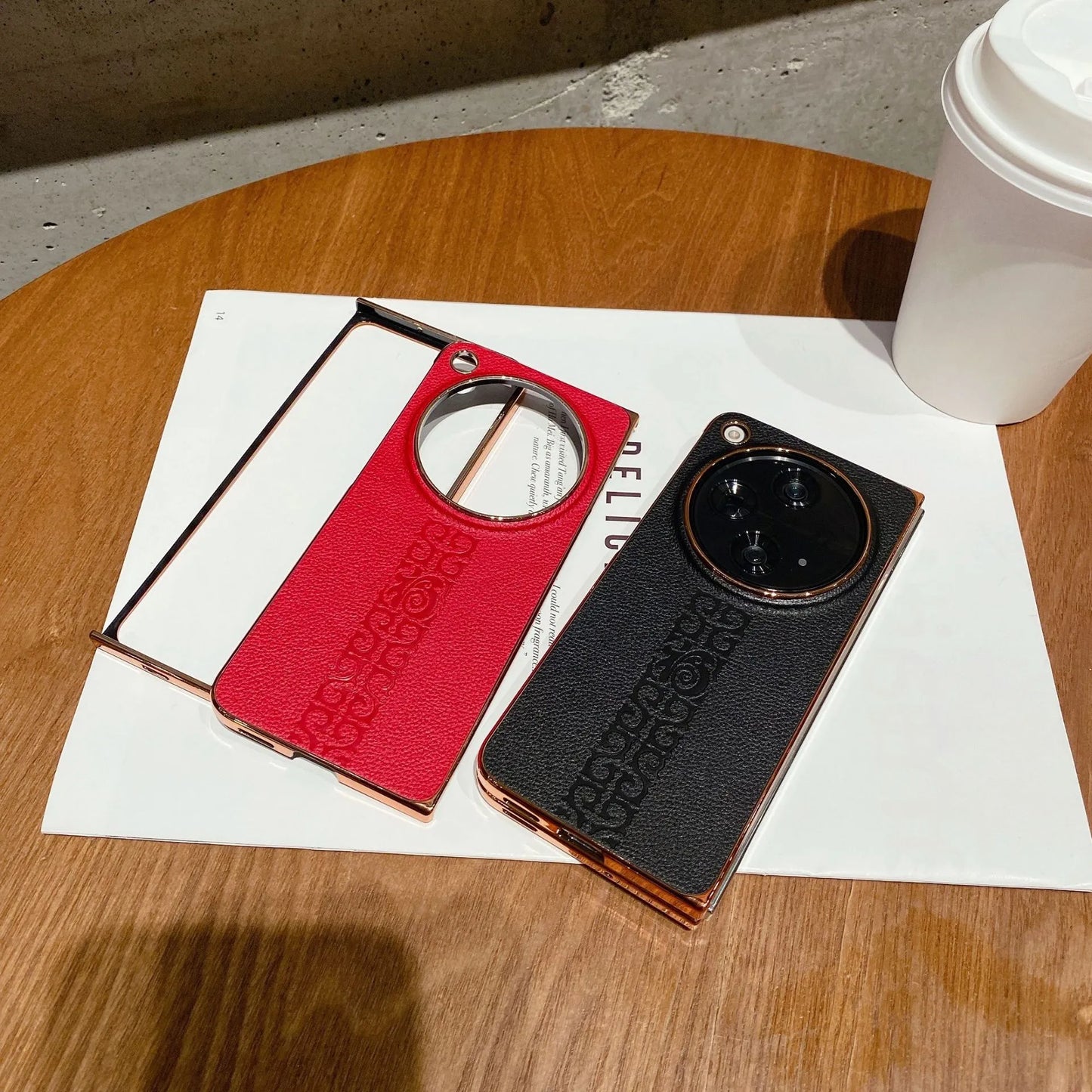 OnePlus Open Refined Elegance Electroplated Leather Case