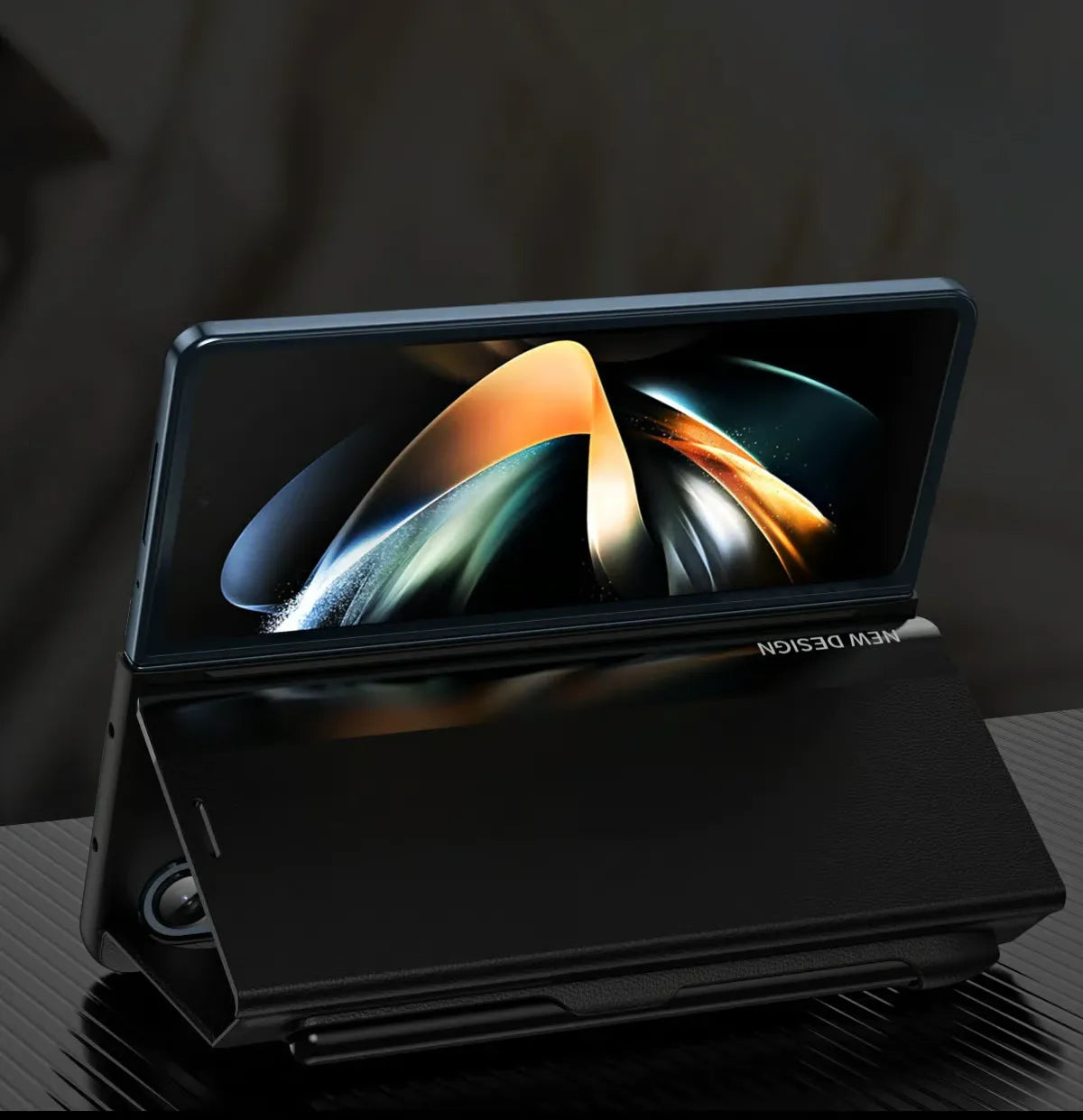 Luxury Electroplated Leather Magnetic Phone Case for Z Fold 4