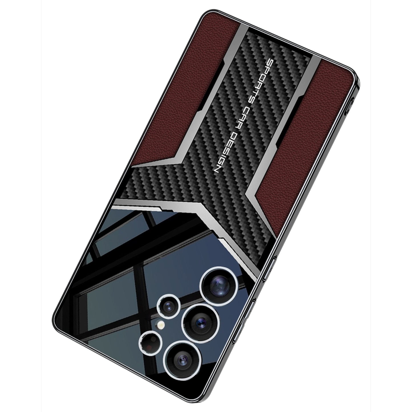 Electroplated Futuristic Faux Leather Case - Samsung