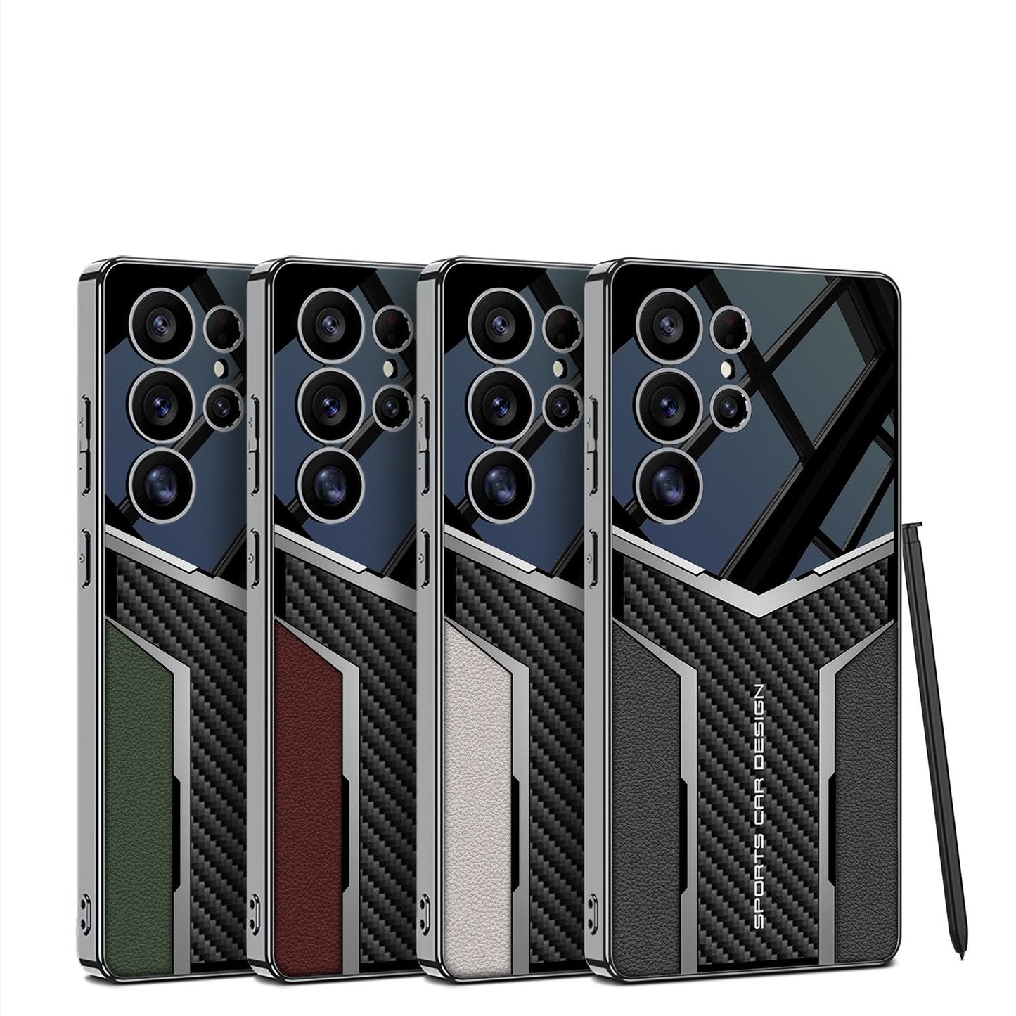 Electroplated Futuristic Faux Leather Case - Samsung