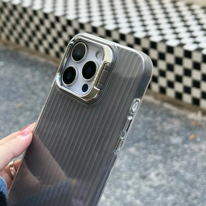 Elegant Groove Pattern Lens Bracket Case - iPhone