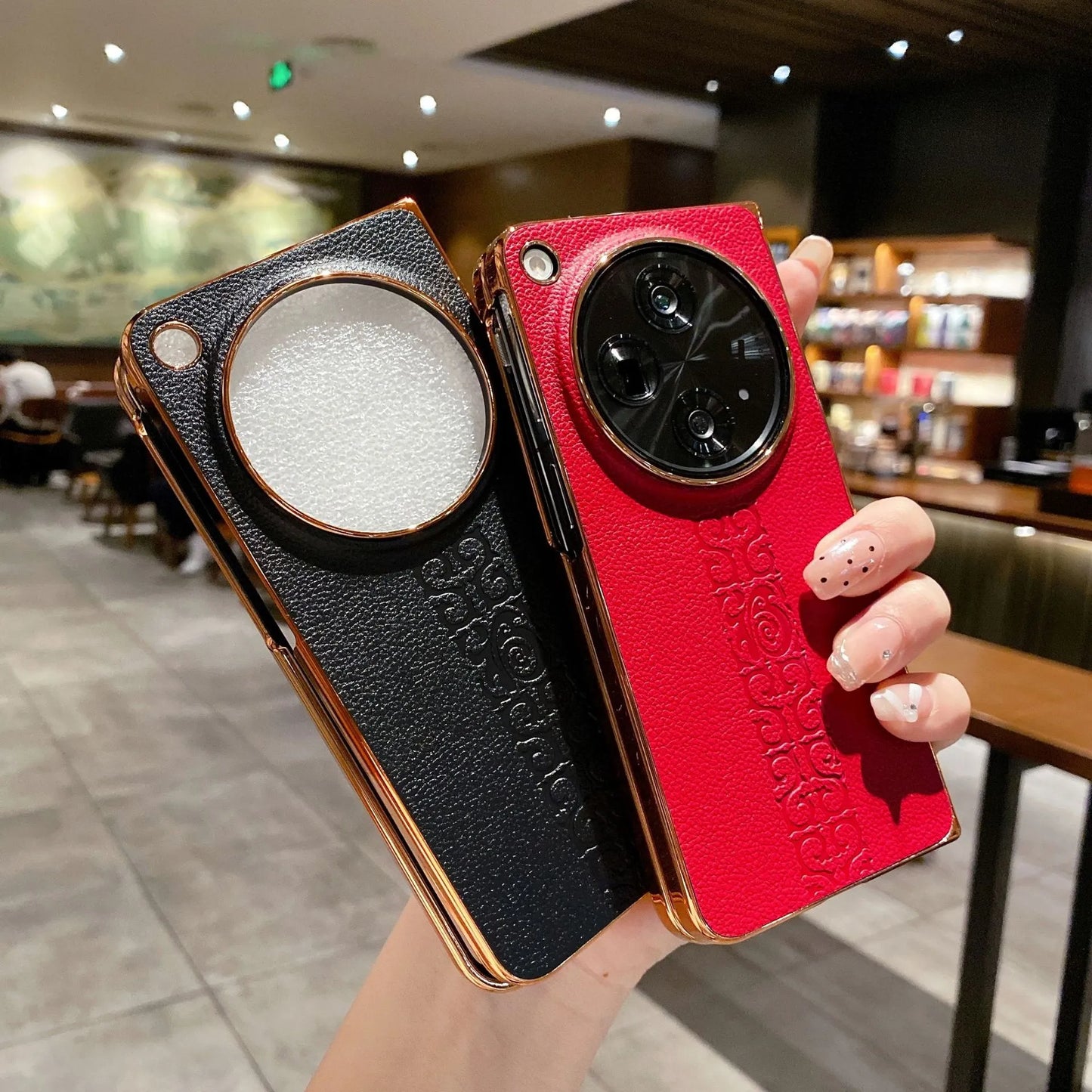 OnePlus Open Refined Elegance Electroplated Leather Case