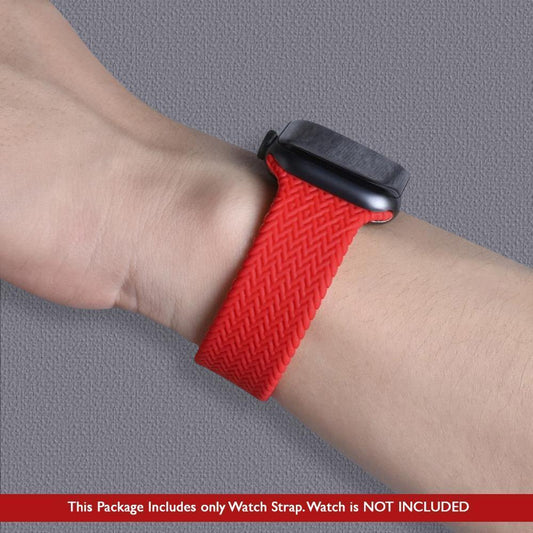 Woven Nylon Braided Solo Loop for Apple Watch [42/44MM] - Red