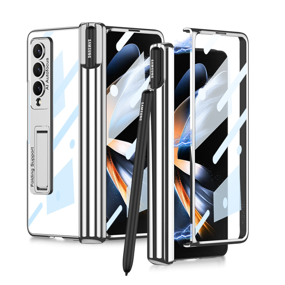 Samsung Galaxy Z FOLD 4 Transparent with S Pen Tempered Film Stand