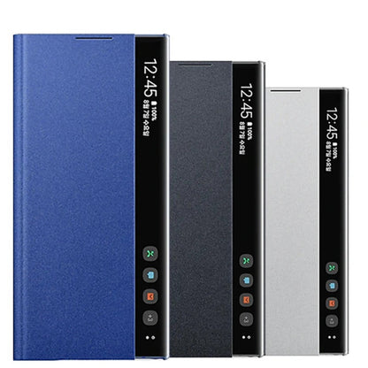 Galaxy S Series PU Leather Side Window Flip Case