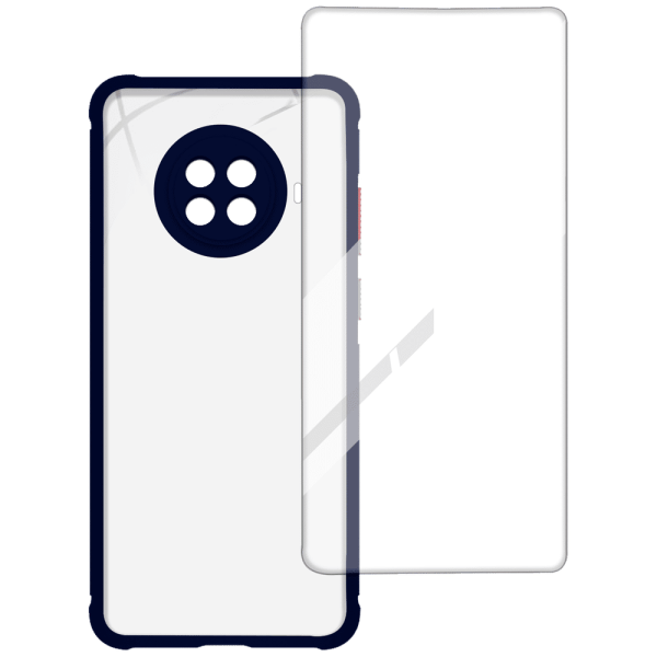 Hybrid Screen Protector & Polycarbonate Back Cover Combo for Xiaomi Mi 10i (Scratch Protection, Blue)