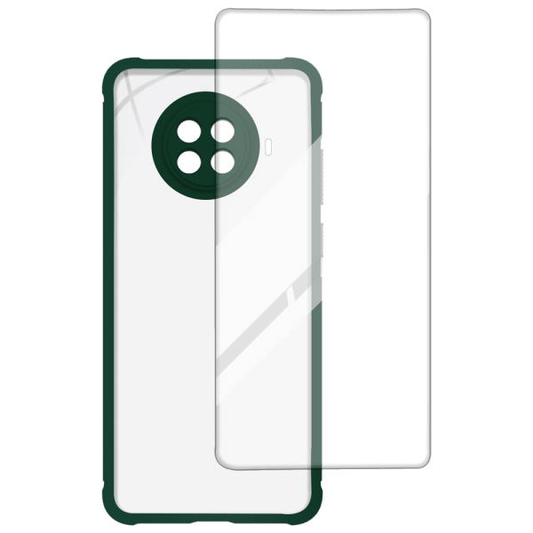 Hybrid Screen Protector & Polycarbonate Back Cover Combo for Xiaomi Mi 10i (Scratch Protection, Dark Green)