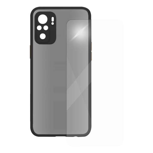 Duplex Screen Protector & Polycarbonate Back Cover Combo for Redmi Note 10 (Anti Scratch Design, Black)