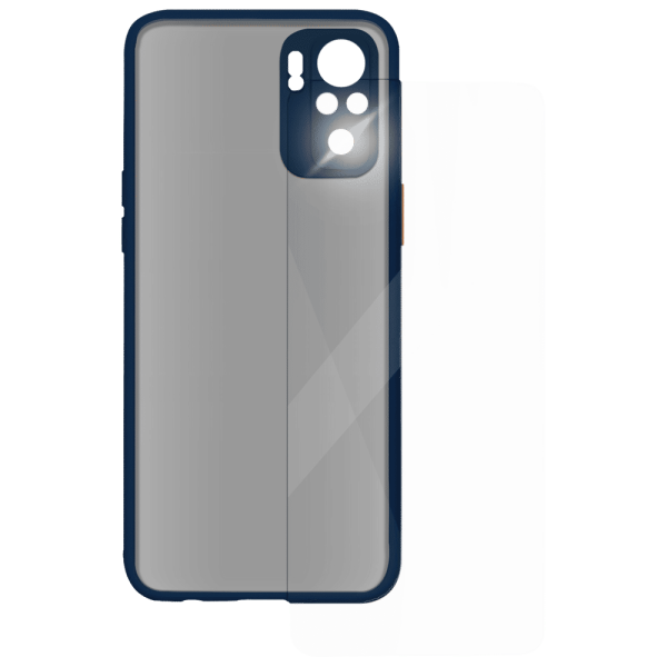 Duplex Screen Protector & Polycarbonate Back Cover Combo for Redmi Note 10 (Anti Scratch Design, Blue)