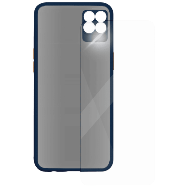 Screen Protector & Polycarbonate Back Cover Combo for realme 8 (Anti Scratch Design, Blue)