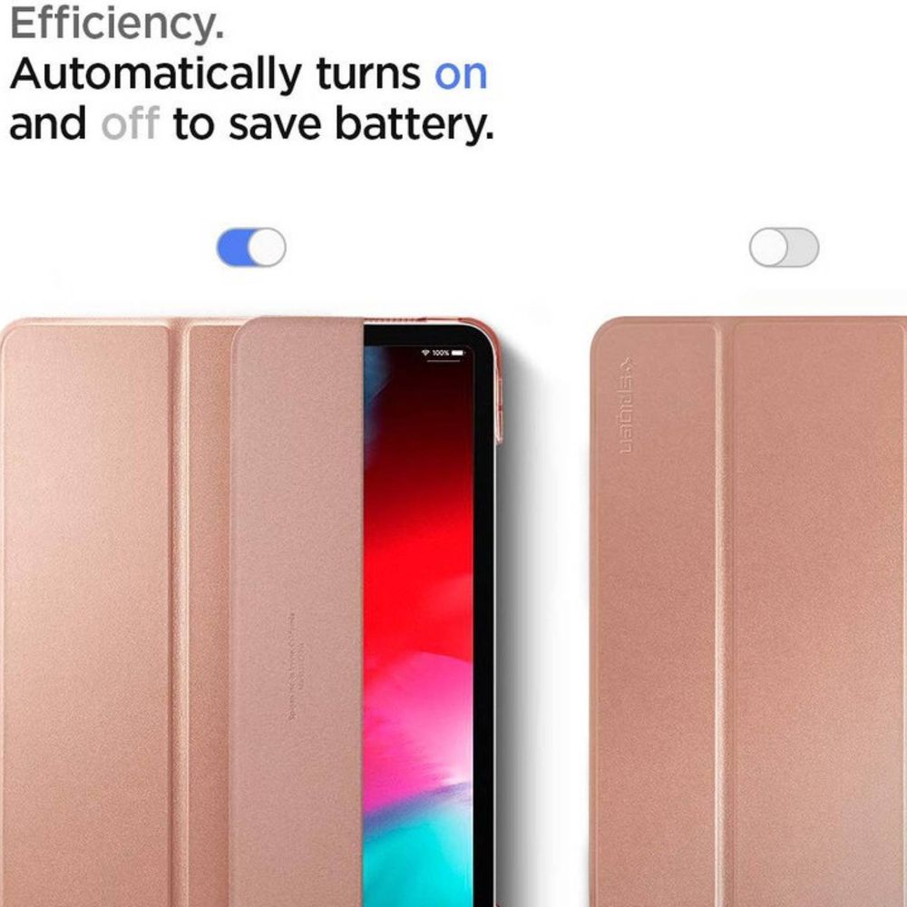 Smart Fold Polycarbonate, Rubber Flip Cover for Apple iPad Pro 11 Inch (Wireless Charging Compatible, Rose Gold) - Image 8