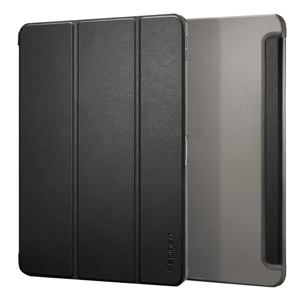 Smart Fold Polycarbonate, Polyurethane Leather Flip Cover for Apple iPad Pro 11 Inch (Wireless Charging Compatible, Black)