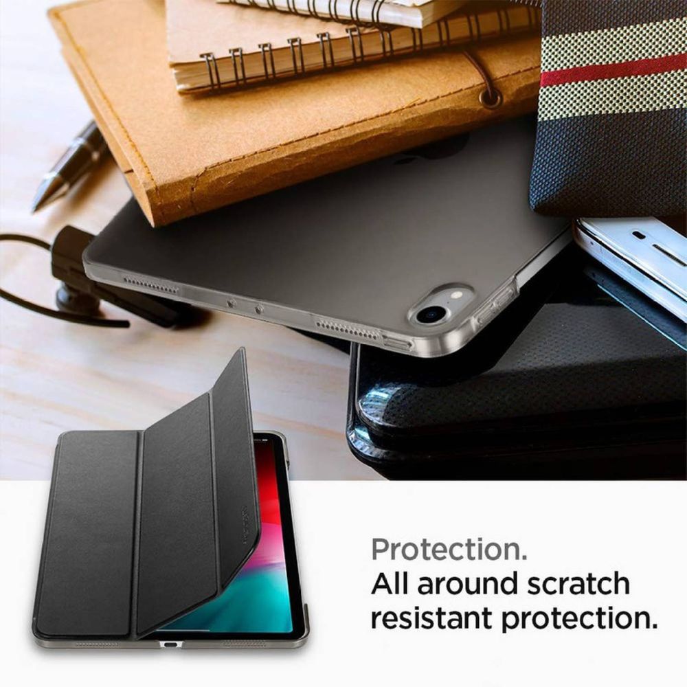 Smart Fold Polycarbonate, Polyurethane Leather Flip Cover for Apple iPad Pro 11 Inch (Wireless Charging Compatible, Black) - Image 7