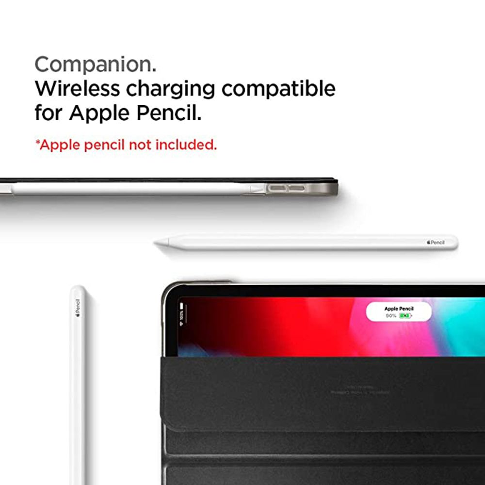 Smart Fold Polycarbonate, Polyurethane Leather Flip Cover for Apple iPad Pro 11 Inch (Wireless Charging Compatible, Black) - Image 8
