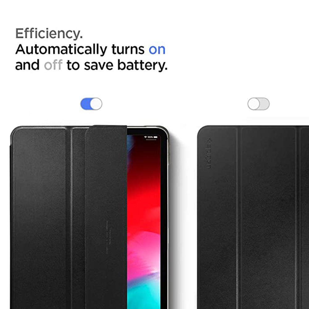 Smart Fold Polycarbonate, Polyurethane Leather Flip Cover for Apple iPad Pro 11 Inch (Wireless Charging Compatible, Black) - Image 9