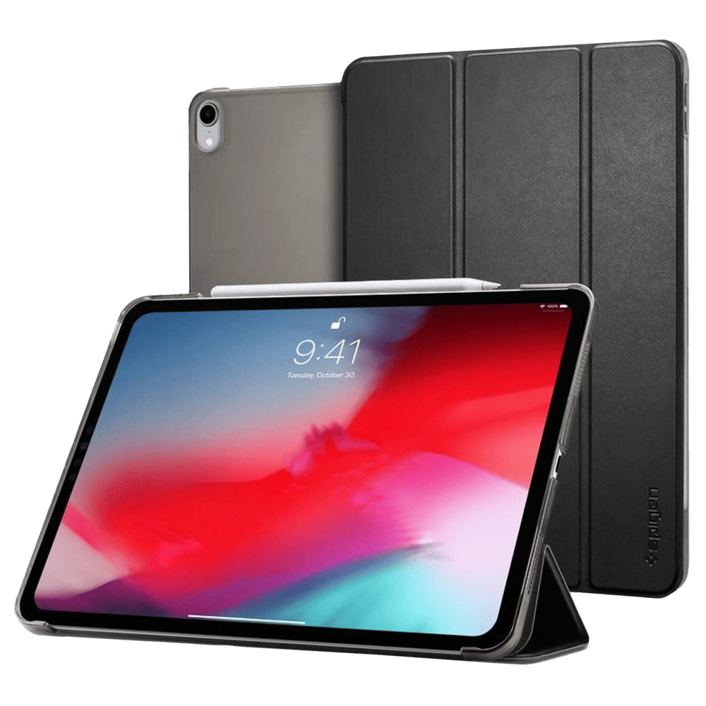 Smart Fold Polycarbonate, Polyurethane Leather Flip Cover for Apple iPad Pro 11 Inch (Wireless Charging Compatible, Black) - Image 4