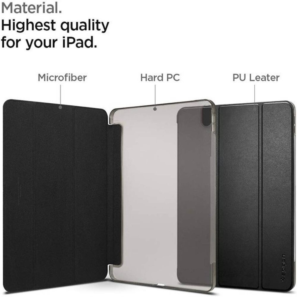 Smart Fold Polycarbonate, Polyurethane Leather Flip Cover for Apple iPad Pro 11 Inch (Wireless Charging Compatible, Black) - Image 5