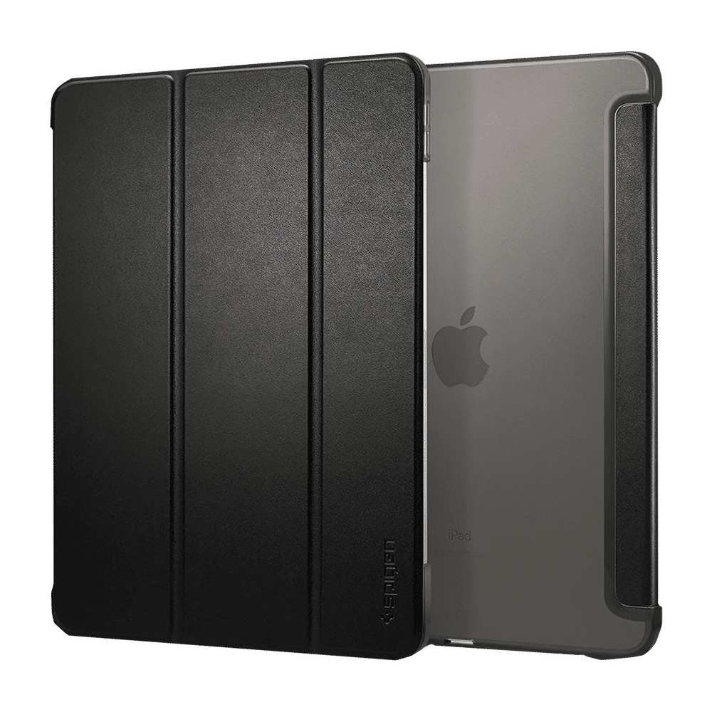 Smart Fold Hard Polyurethane Leather & Polycarbonate Back Cover for Apple iPad Pro 11 Inch (2018/2020) (Magnetic Closure, Black)