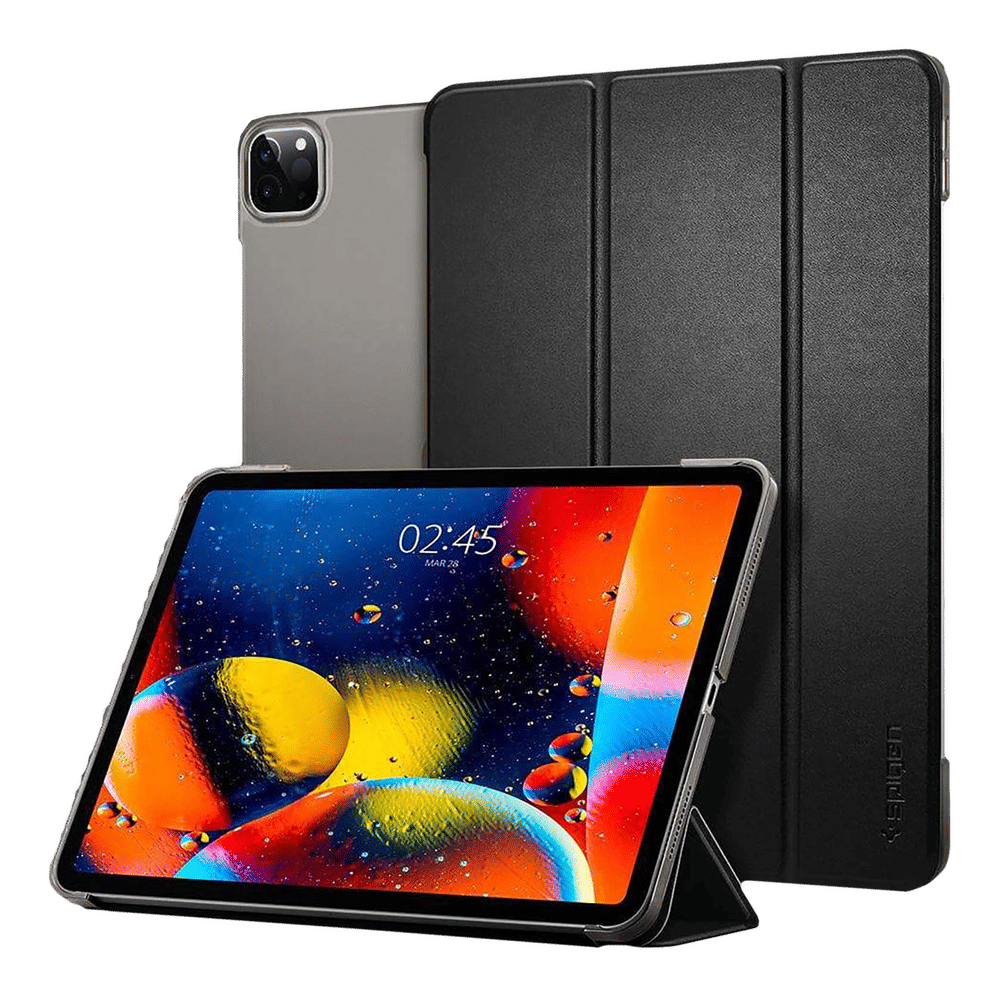Smart Fold Hard Polyurethane Leather & Polycarbonate Back Cover for Apple iPad Pro 11 Inch (2018/2020) (Magnetic Closure, Black) - Image 14