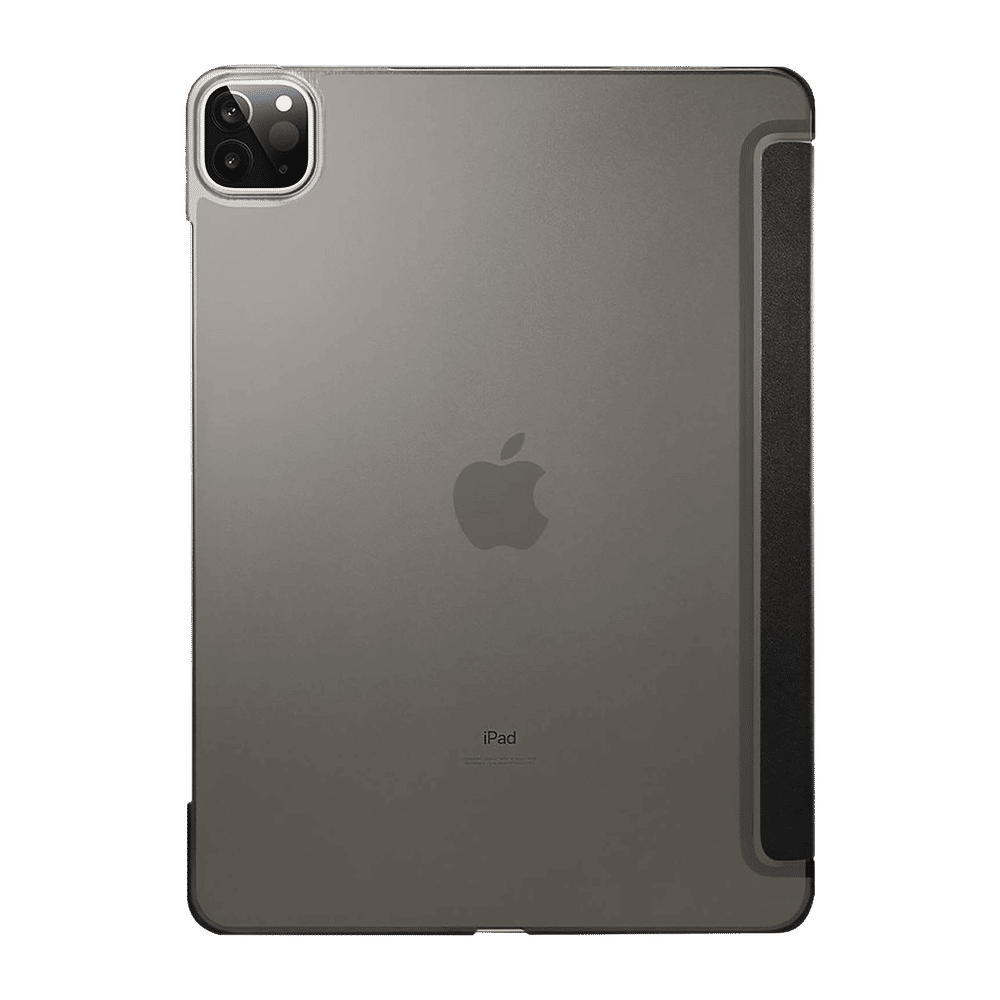 Smart Fold Hard Polyurethane Leather & Polycarbonate Back Cover for Apple iPad Pro 11 Inch (2018/2020) (Magnetic Closure, Black) - Image 3