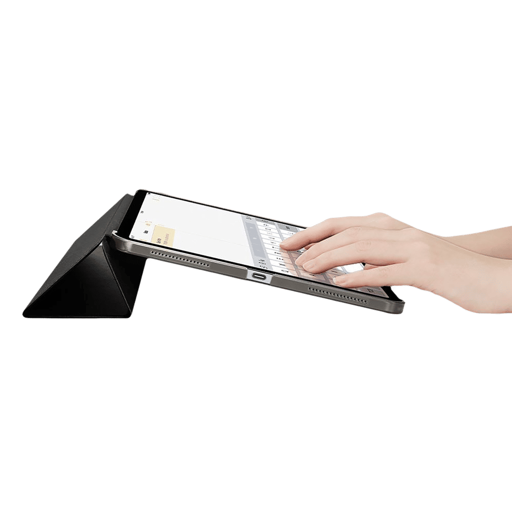 Smart Fold Hard Polyurethane Leather & Polycarbonate Back Cover for Apple iPad Pro 11 Inch (2018/2020) (Magnetic Closure, Black) - Image 5
