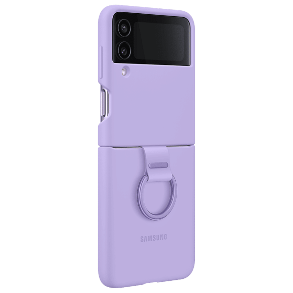Soft Silicone Back Cover for SAMSUNG Galaxy Z Flip4 (With Backside Ring, Bora Purple)