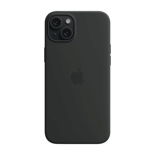 Soft Silicone Back Cover for Apple iPhone 15 Plus (MagSafe Charging Support, Black)