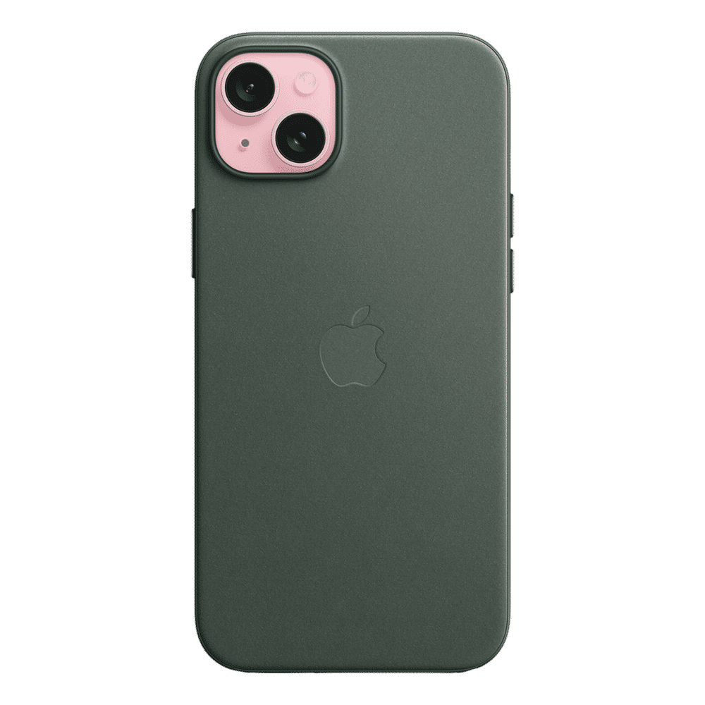 Soft FineWoven Back Cover for Apple iPhone 15 Plus (MagSafe Charging Support, Evergreen) - Image 3