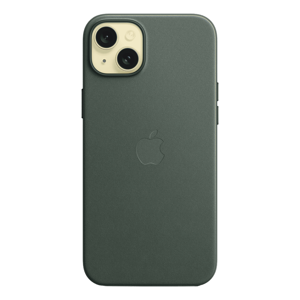 Soft FineWoven Back Cover for Apple iPhone 15 Plus (MagSafe Charging Support, Evergreen) - Image 4