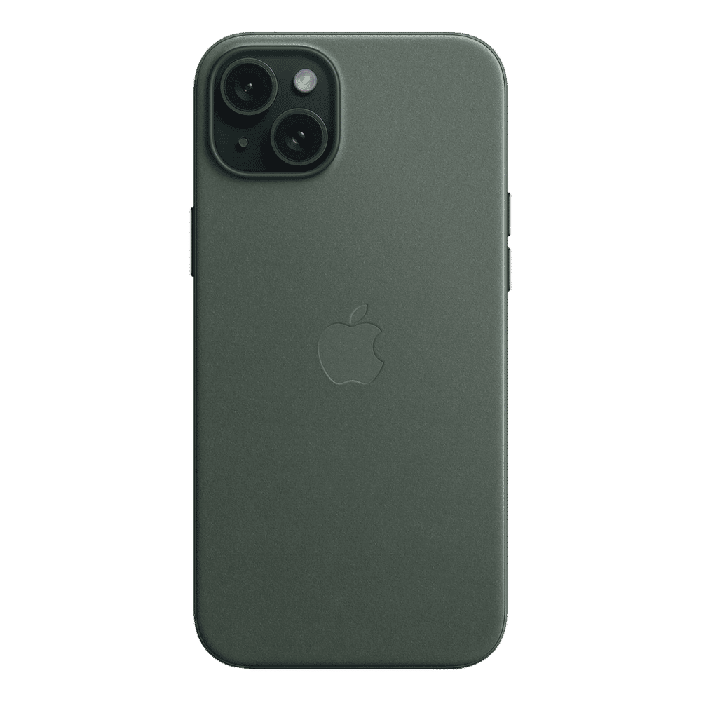 Soft FineWoven Back Cover for Apple iPhone 15 Plus (MagSafe Charging Support, Evergreen)