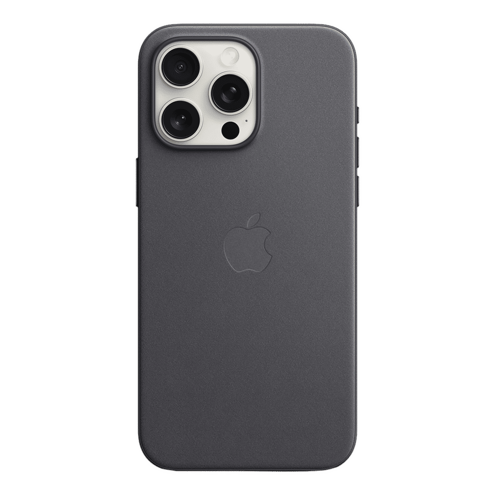Soft FineWoven Back Cover for Apple iPhone 15 Pro Max (MagSafe Charging Support, Black) - Image 3