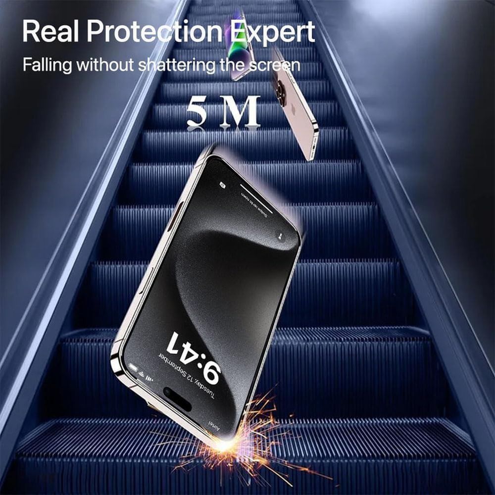2IN1 Defence Tempered Glass & Silicon Back Cover Combo for Apple iPhone 15 Pro Max (Anti-Scratch Design, Clear) - Image 4