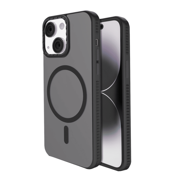 Alpine Rubber Back Cover for Apple iPhone 15 (MagSafe Compatible, Black)