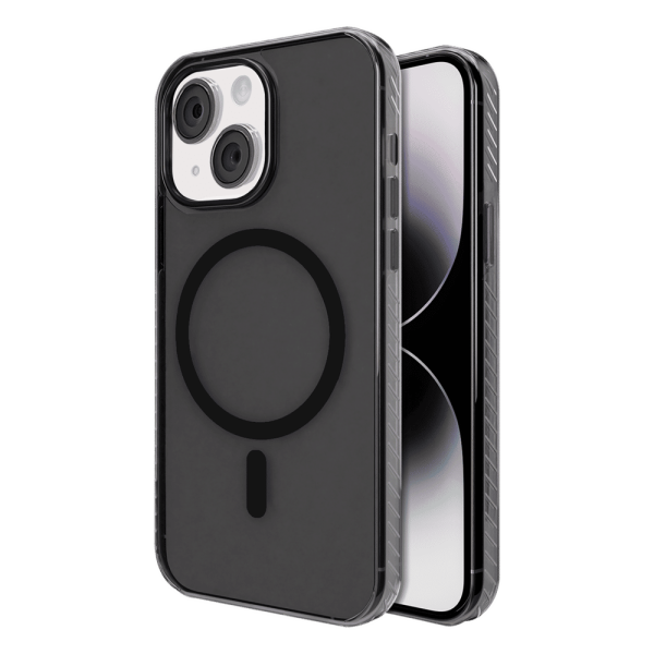 Combat TPU & Polycarbonate Back Cover for Apple iPhone 15 Plus (MagSafe Compatible, Smoke)