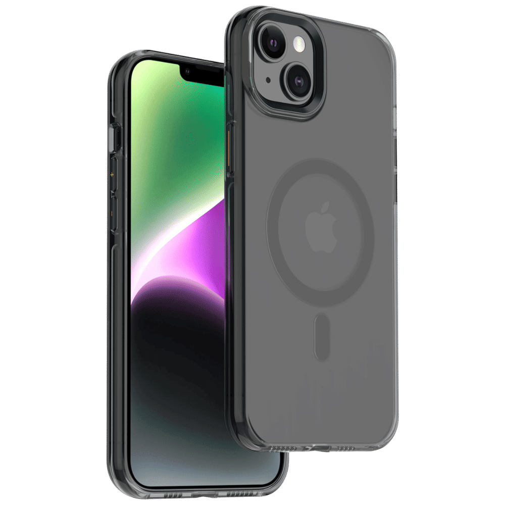 Crystal Pro Snap Hard Polycarbonate Back Case for Apple iPhone 15 Plus (Supports Wireless Charging, Black)