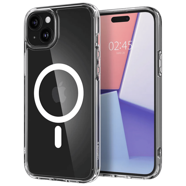 Hybrid TPU & Polycarbonate Back Cover for Apple iPhone 15 Plus (Supports Wireless Charging, White)