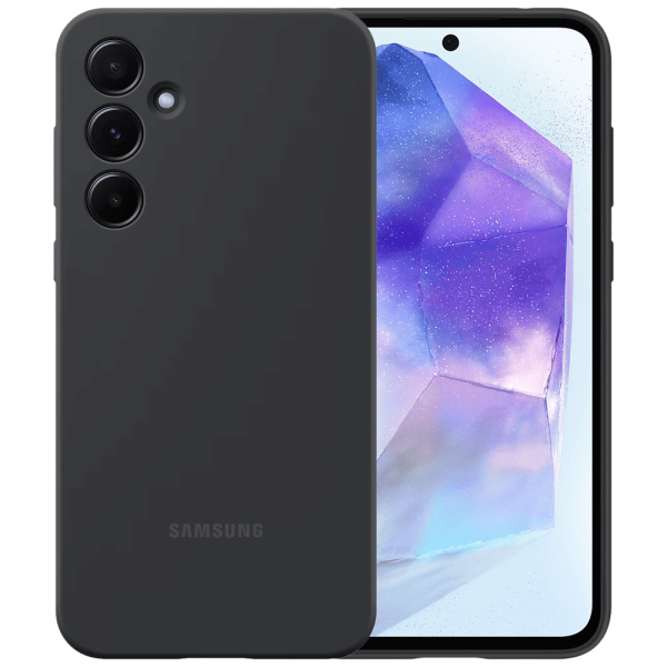 Silicone Back Cover for SAMSUNG Galaxy A55 5G (Scratch Protection, Black)