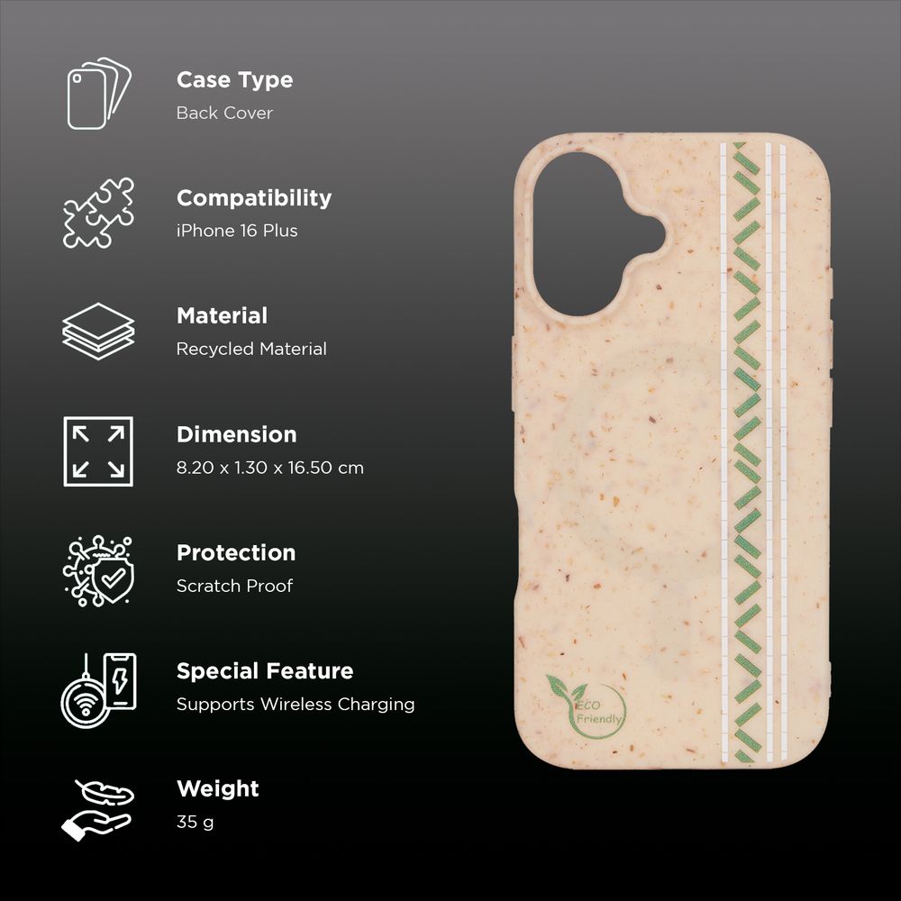 Back Cover for Apple iPhone 16 Plus (Magsafe Compatible, Beige) - Image 2