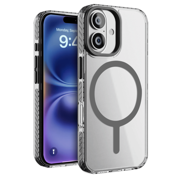 Combat Hard TPU & Polycarbonate Back Cover for Apple iPhone 16 Plus (MagSafe Compatible, Grey)