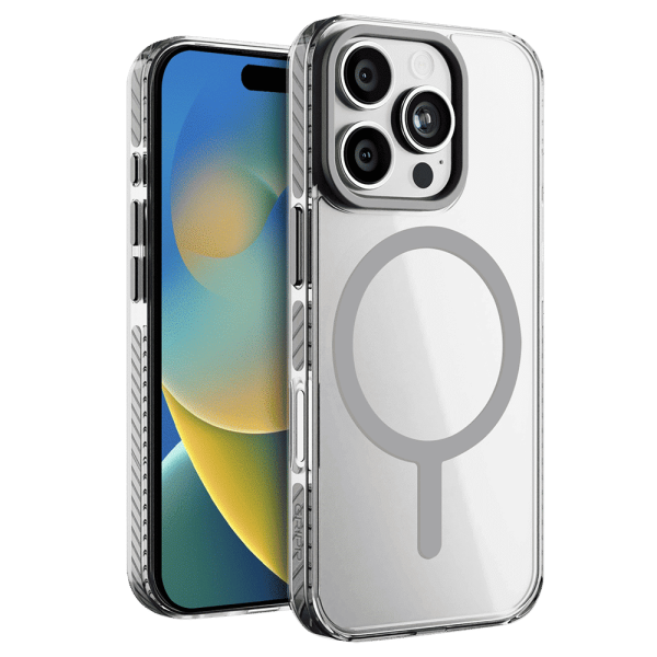 Combat Hard TPU & Polycarbonate Back Cover for Apple iPhone 16 Pro (MagSafe Compatible, Grey)