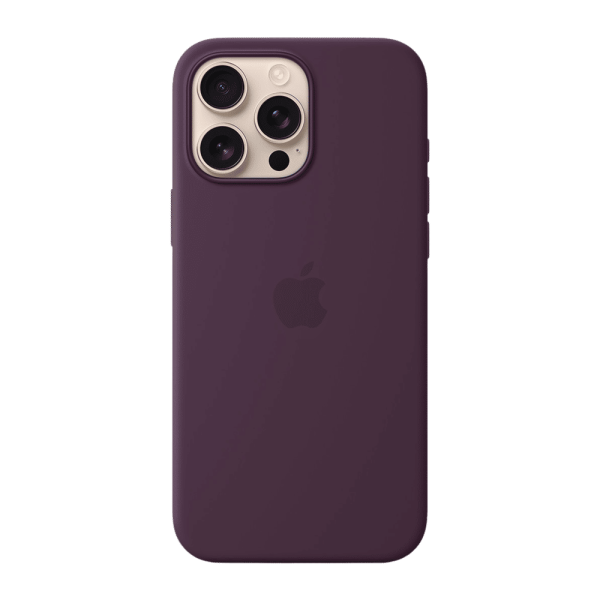 Soft Silicone Back Cover for Apple iPhone 16 Pro Max (MagSafe Charging Support, Plum)