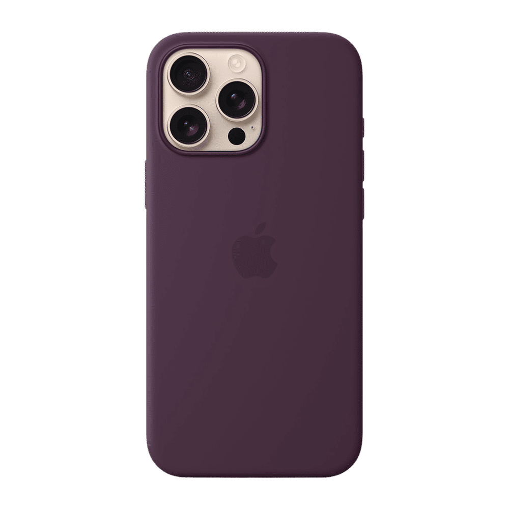 Soft Silicone Back Cover for Apple iPhone 16 Pro Max (MagSafe Charging Support, Plum)