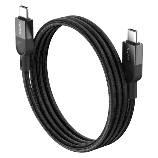 Type C to Type C 3.2 Feet (1M) Cable (Nylon Braided, Black)