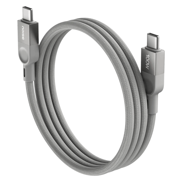 Type C to Type C 3.2 Feet (1M) Cable (Nylon Braided, Grey)