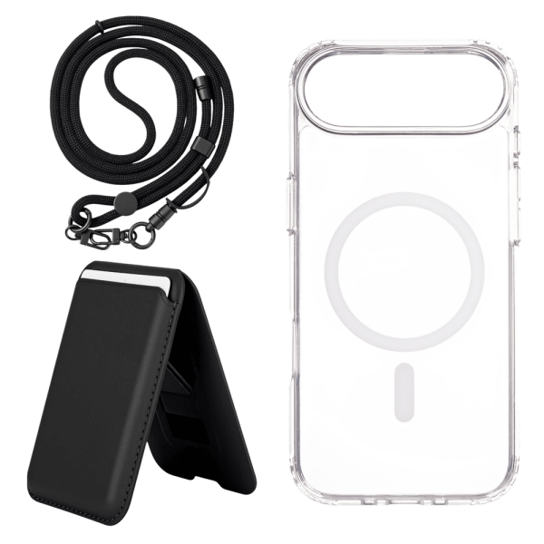 TPU Back Cover, Lanyard & Card Holder Combo for Apple iPhone Air (Magsafe Charging Compatible, Clear)