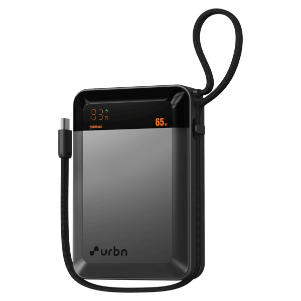 20000 mAh 65W Fast Charging Power Bank (2 Type C Port, 12 Layer Circuit Protection, Grey)