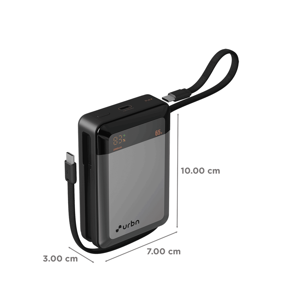 20000 mAh 65W Fast Charging Power Bank (2 Type C Port, 12 Layer Circuit Protection, Grey) - Image 3