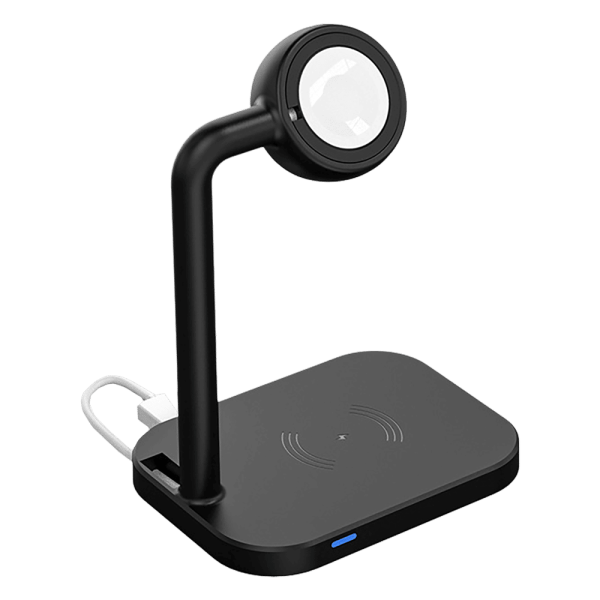 15W 3-in-1 Wireless Charger for Phones, TWS and iWatch (LED Charging Indicator, Black)
