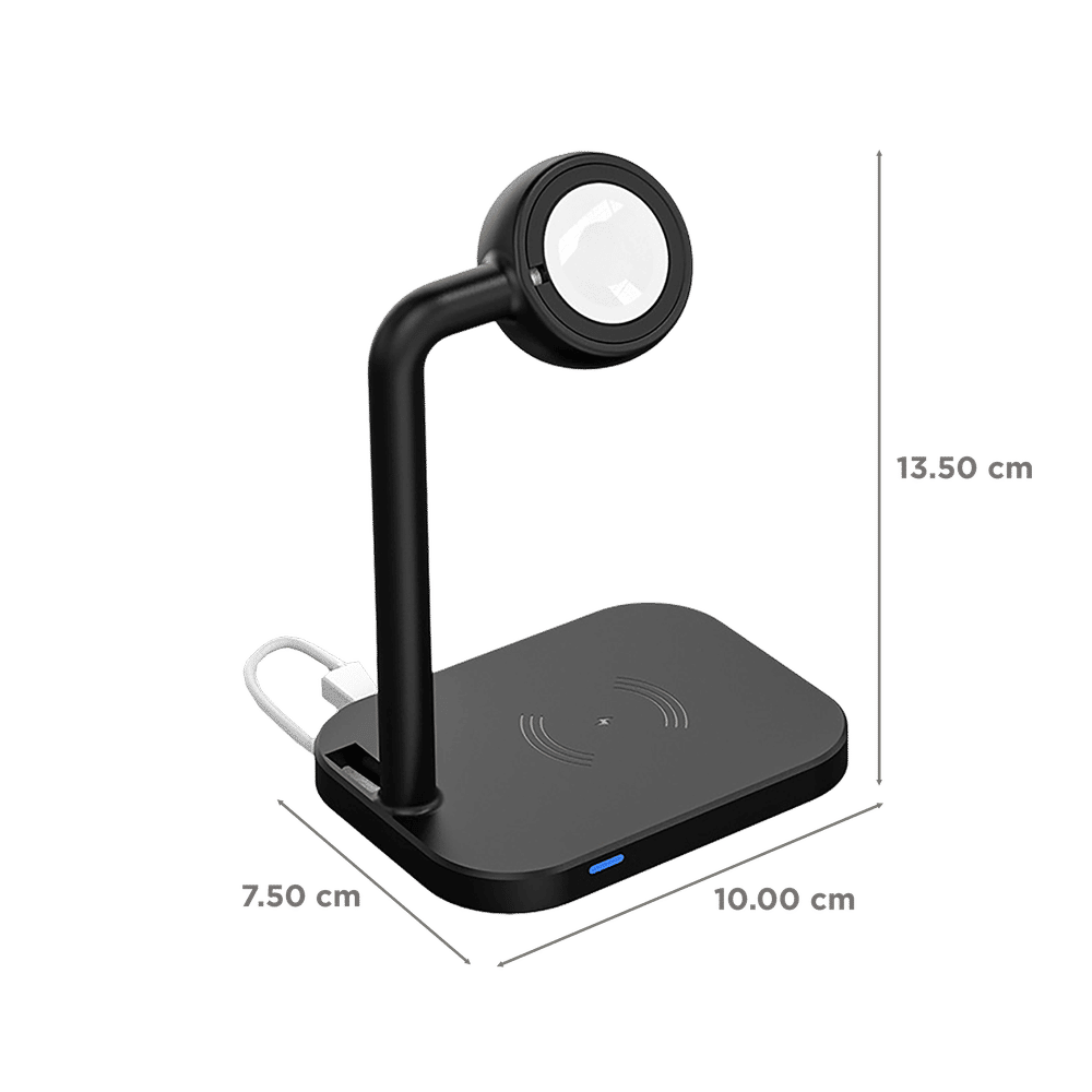 15W 3-in-1 Wireless Charger for Phones, TWS and iWatch (LED Charging Indicator, Black) - Image 3